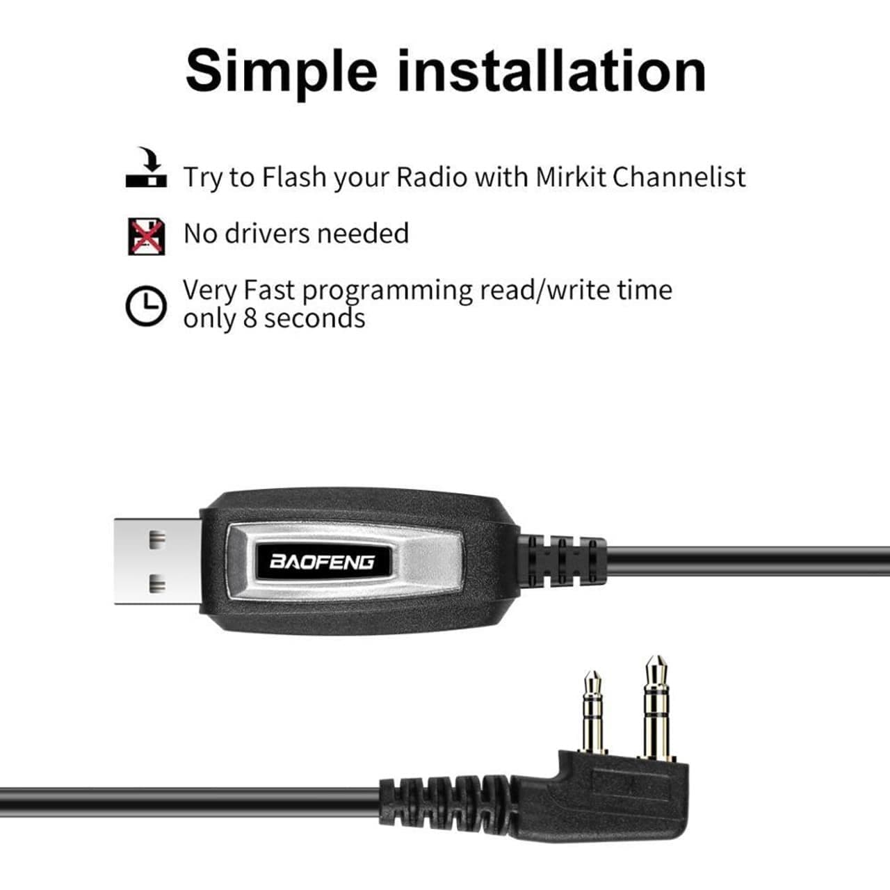 BAOFENG ORIGINAL USB PROGRAMMING CABLE (Pack of 1)