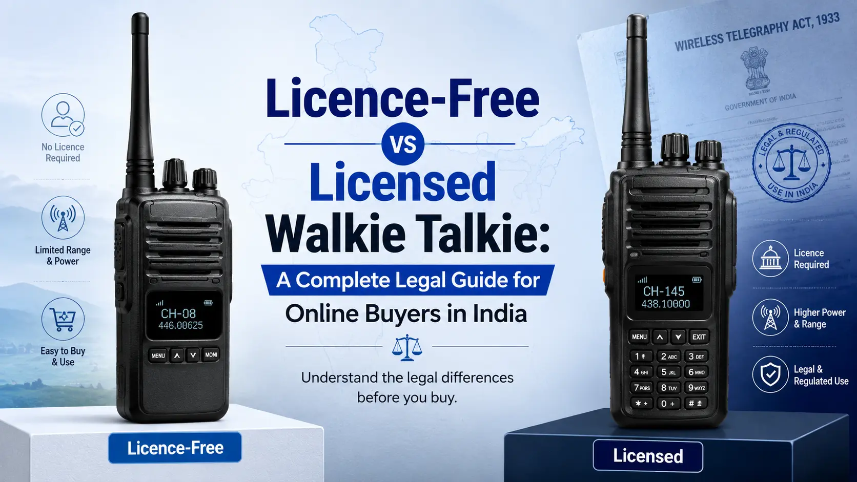 Licence-Free vs Licensed Walkie Talkie: A Complete Legal Guide for Online Buyers in India