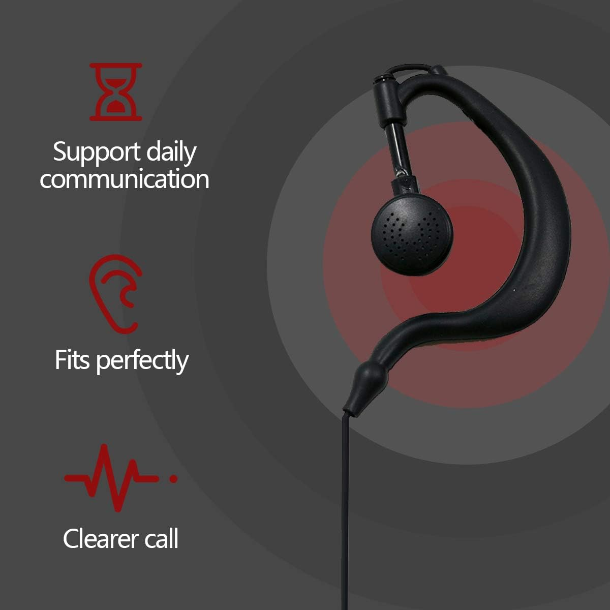 BAOFENG Original Earphone Headset (K Plug) for BF-888s, UV-5R, UV-10R, UV-13 Pro (Pack OF-2)