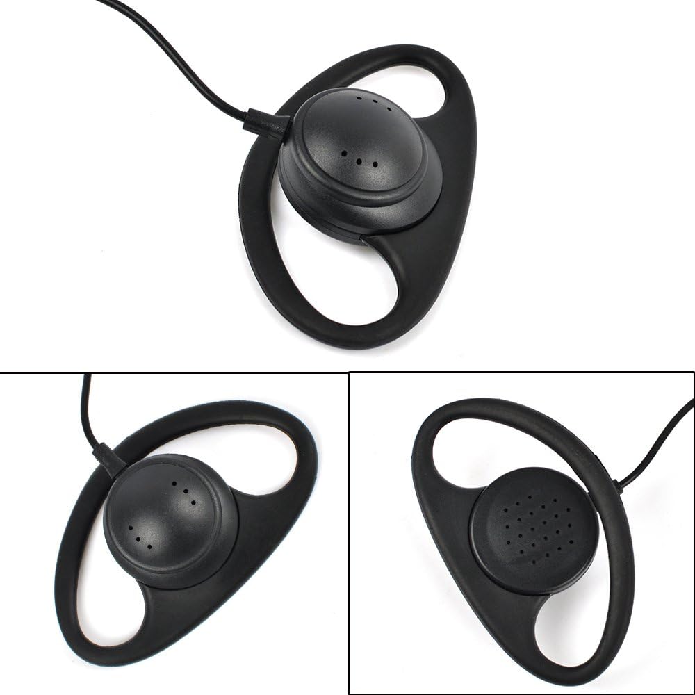 Baofeng D Type Earphone 2 Pin Headset Mic for Walkie Talkie (Pack OF-2)