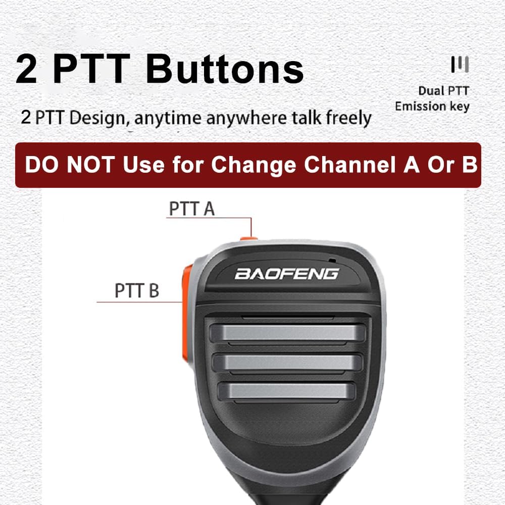 BAOFENG 2-pin connector Waterproof Microphone for BF-888s, UV-5R, UV-10R, UV-13 Pro ETC.