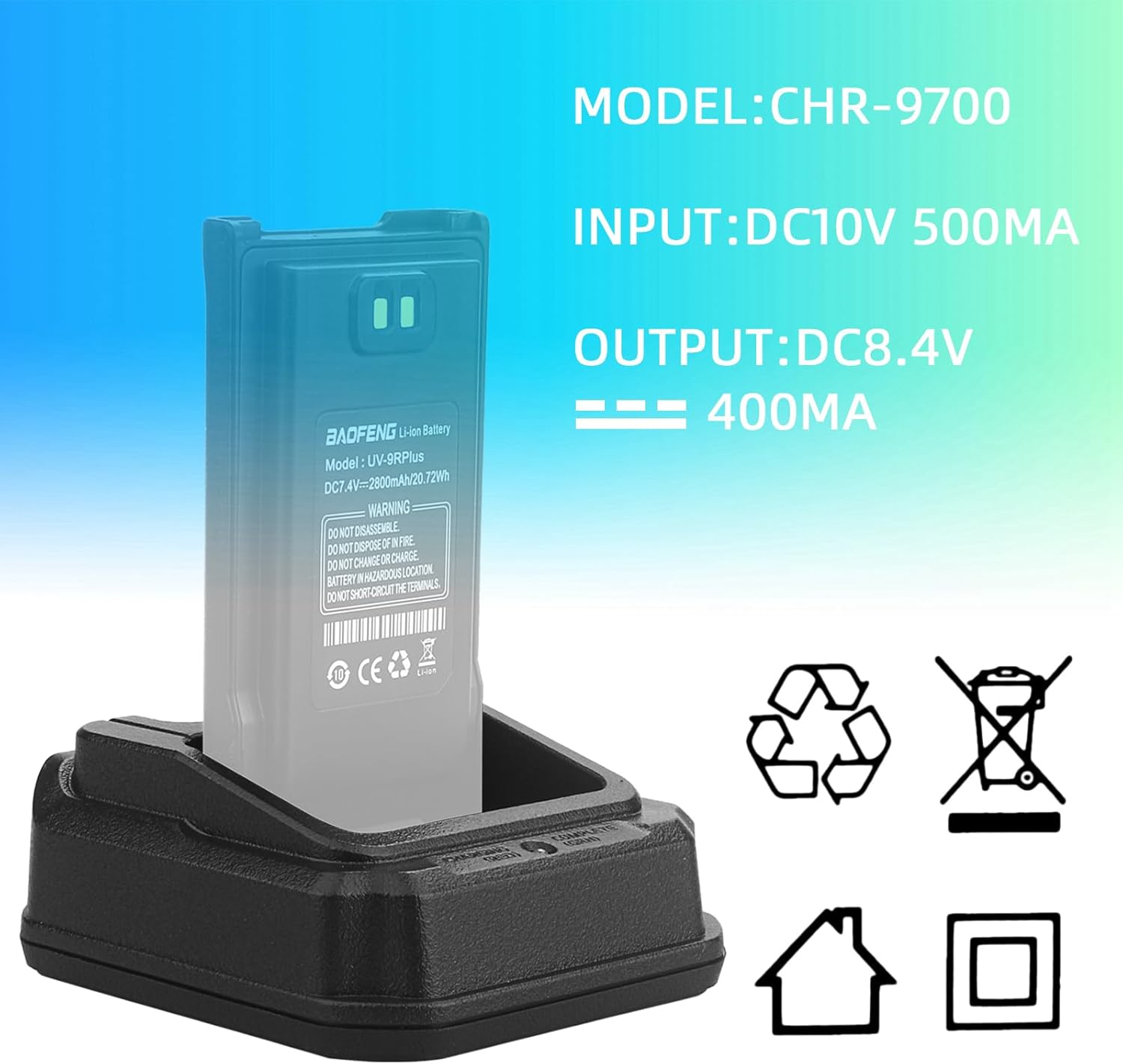 BAOFENG UV-9R Walkie Talkie Desktop Charger Set Pack of 2