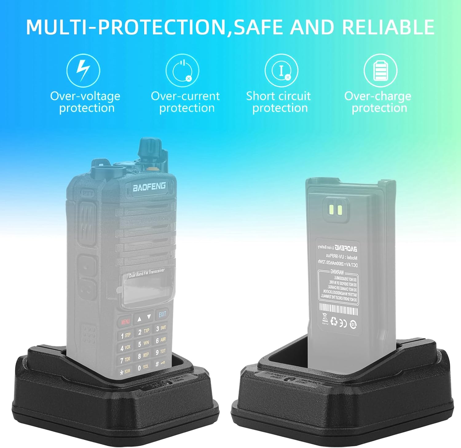 BAOFENG UV-9R Walkie Talkie Desktop Charger Set Pack of 2