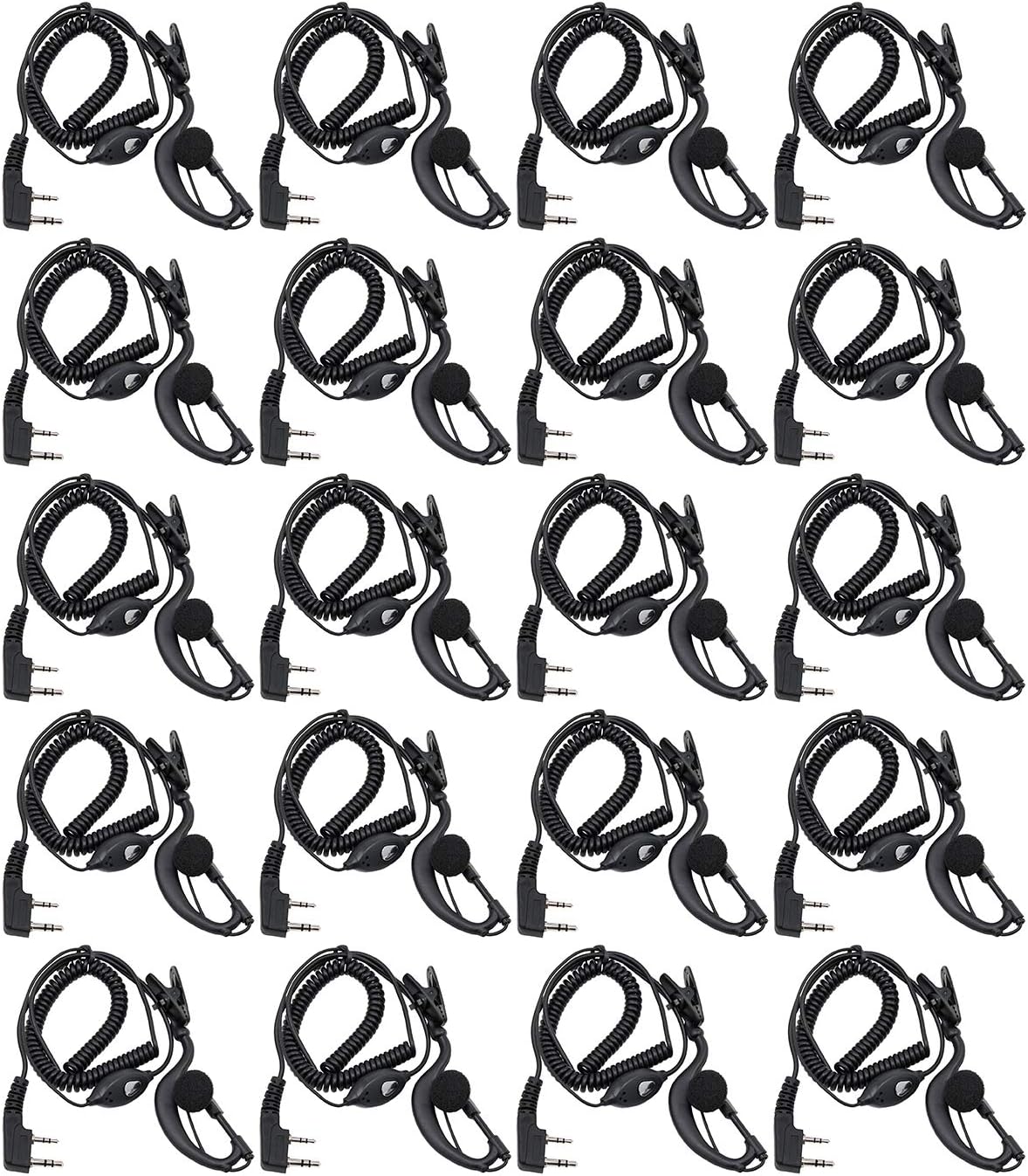 BAOFENG Walkie Talkie K Type Earphone for BF-888s, UV-5R, UV-10R, UV-13 Pro (Pack OF-20)