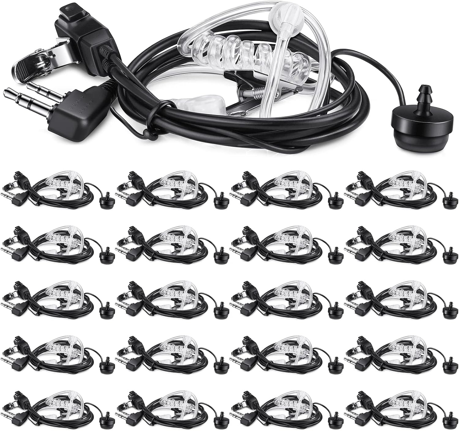 Baofeng Air Acoustic Tube Earphone 2 Pin Headset Mic for Walkie Talkie (Pack OF-20)