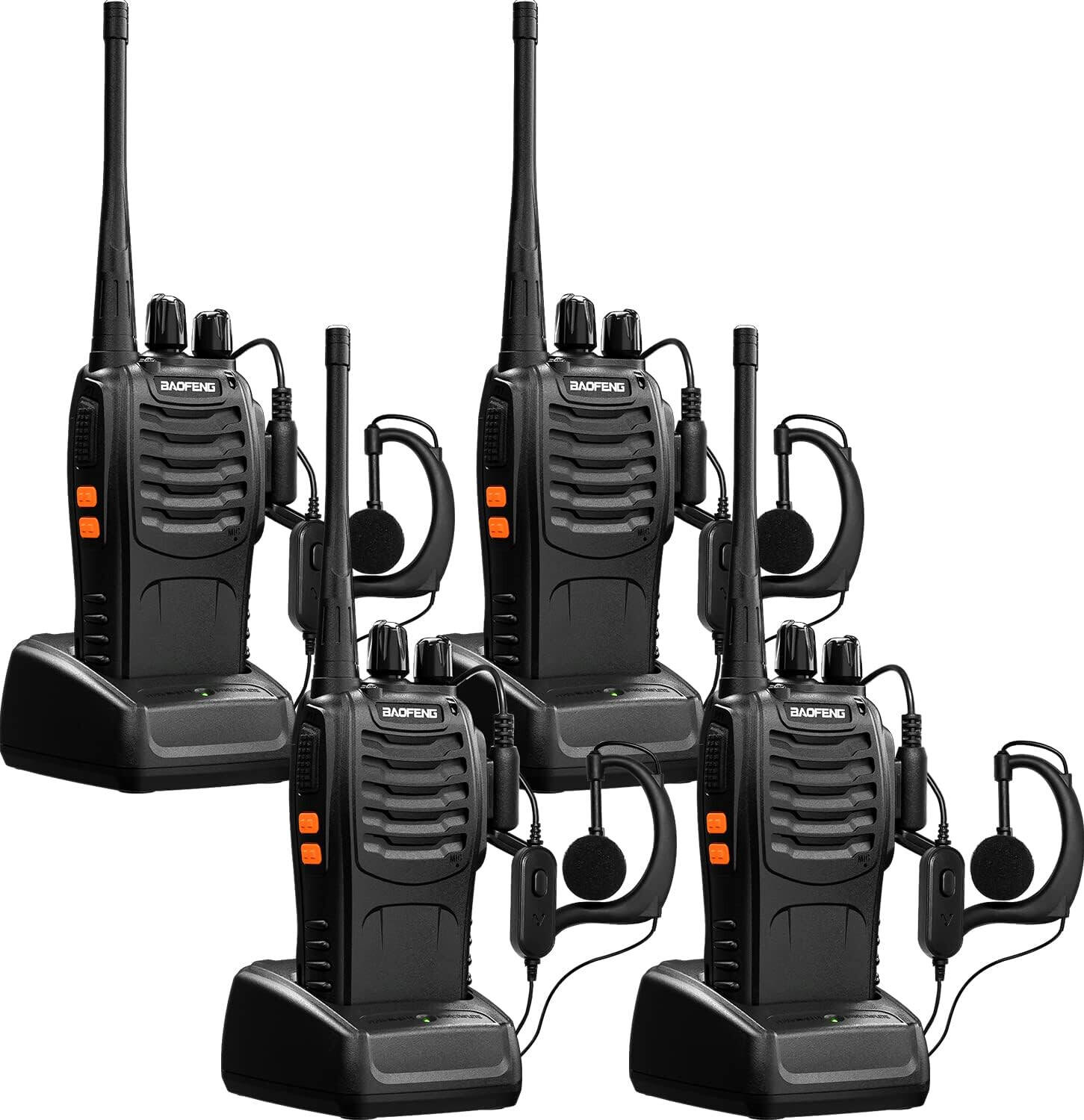 BAOFENG Walkie Talkie BF-888s Pack of 4 with Earphone
