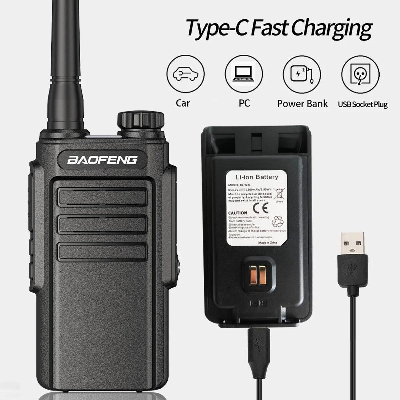 Baofeng MP31 Walkie Talkie Waterproof Long Range Two-way (Pack OF-2)