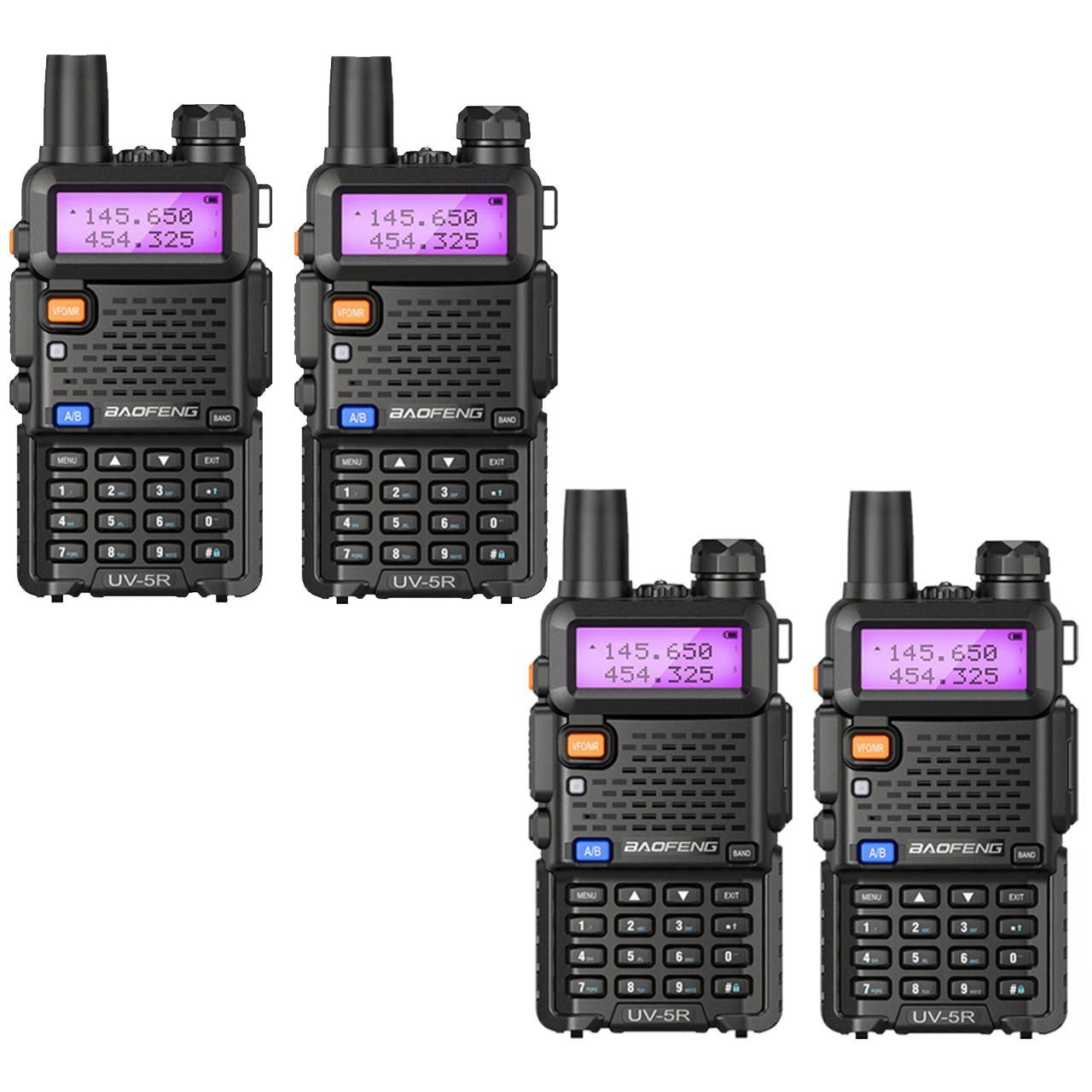 BAOFENG walkie Talkie UV-5R  Dual Band Two Way Radio (Pack OF-4)