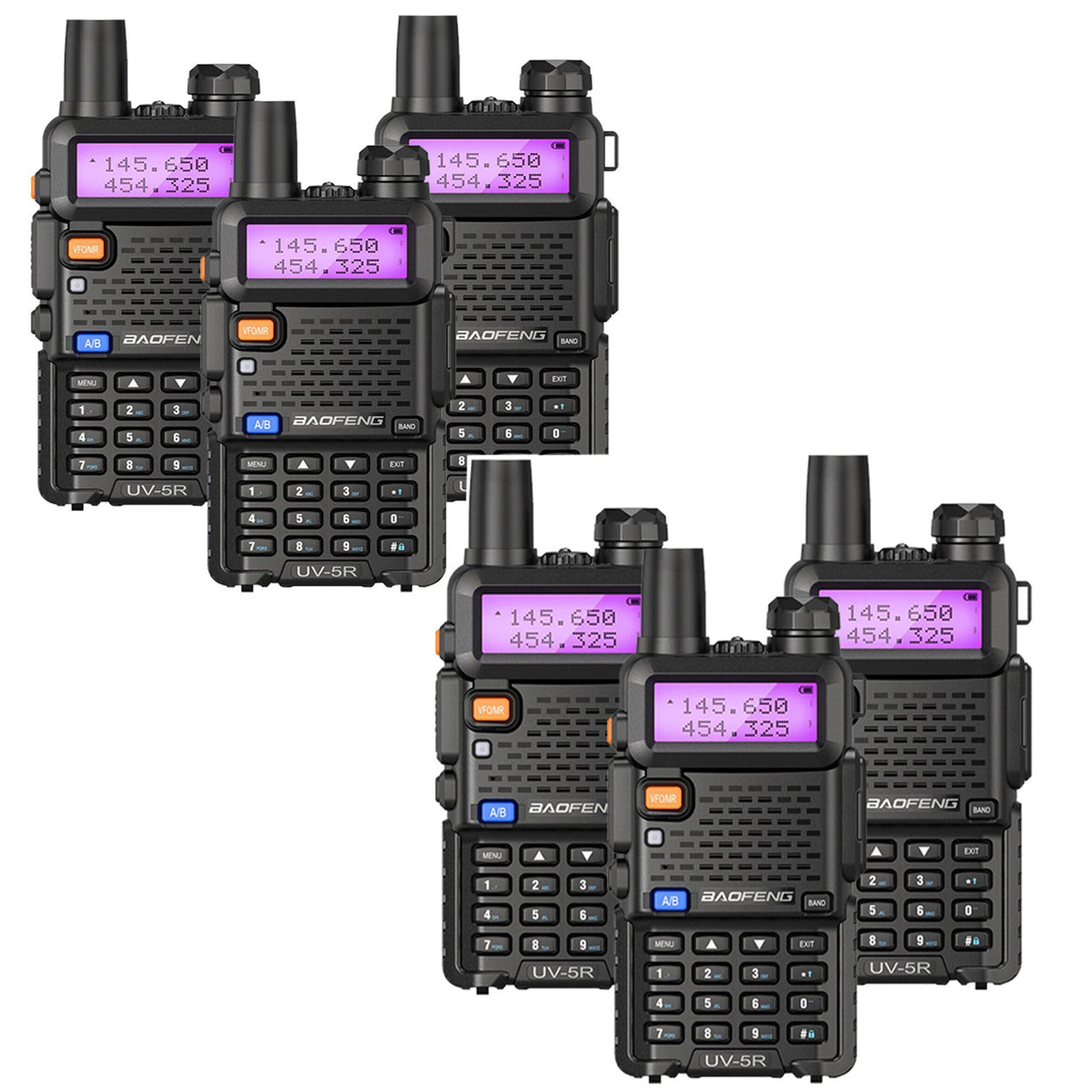 BAOFENG walkie Talkie UV-5R  Dual Band Two Way Radio (Pack OF-6)