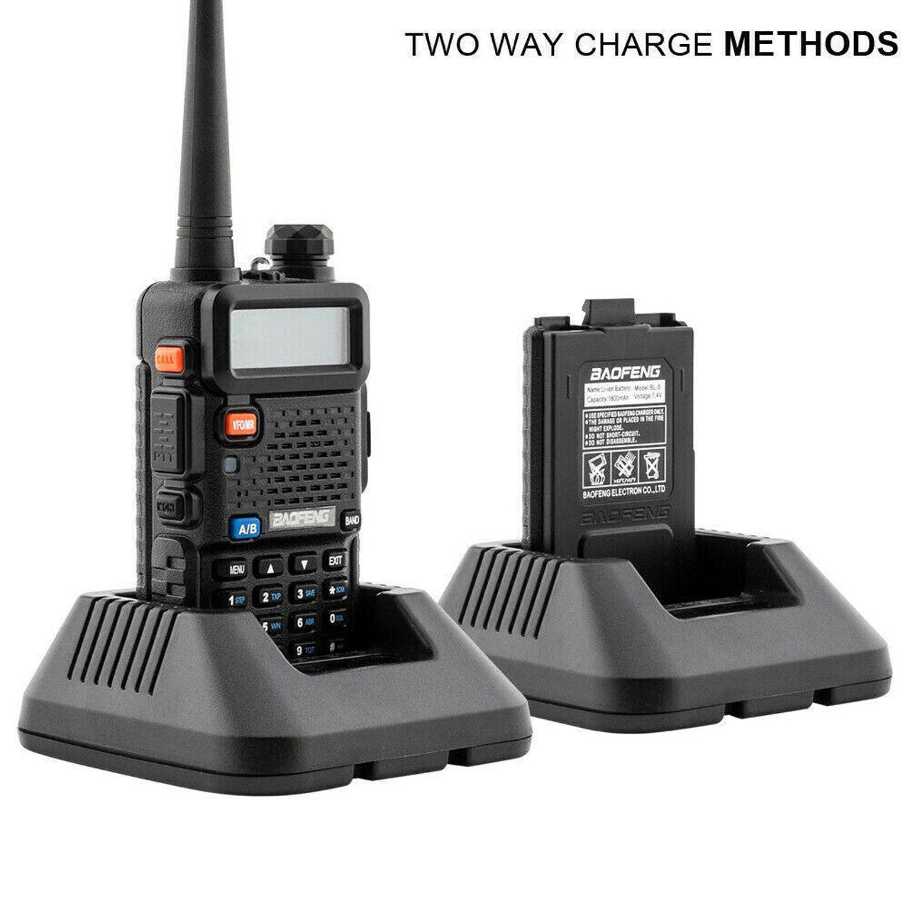 BAOFENG UV-5R Walkie Talkie Pack of 2 with Earphone