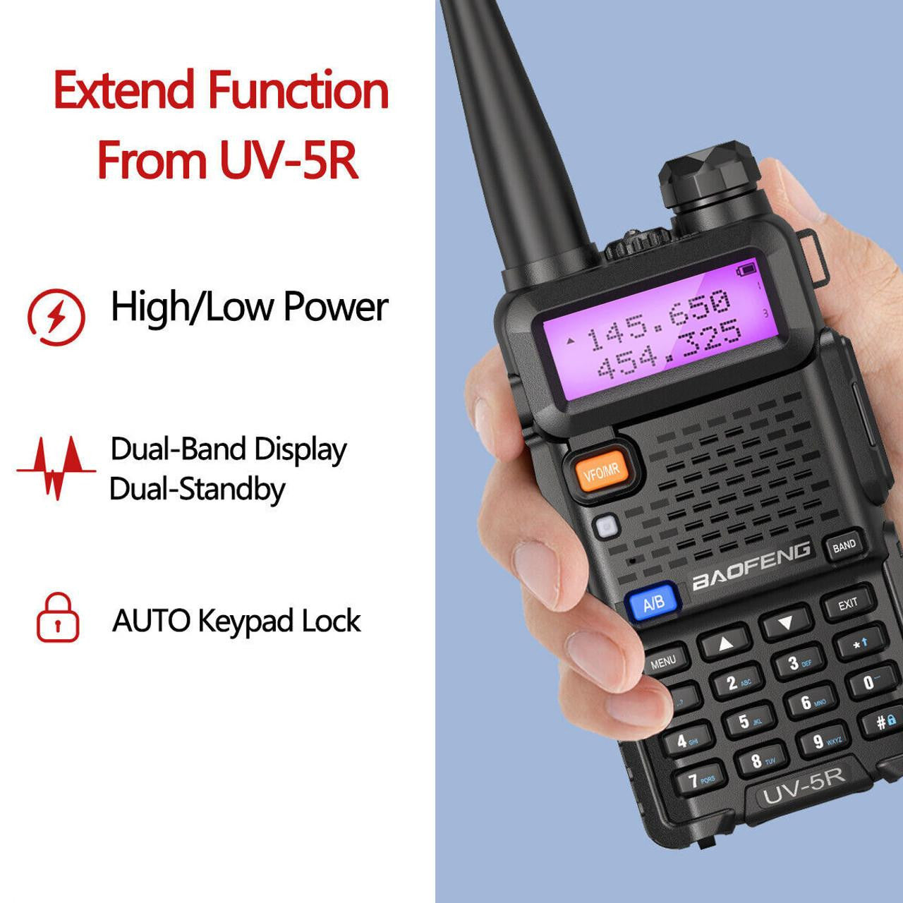 BAOFENG UV-5R Walkie Talkie Pack of 2 with Earphone
