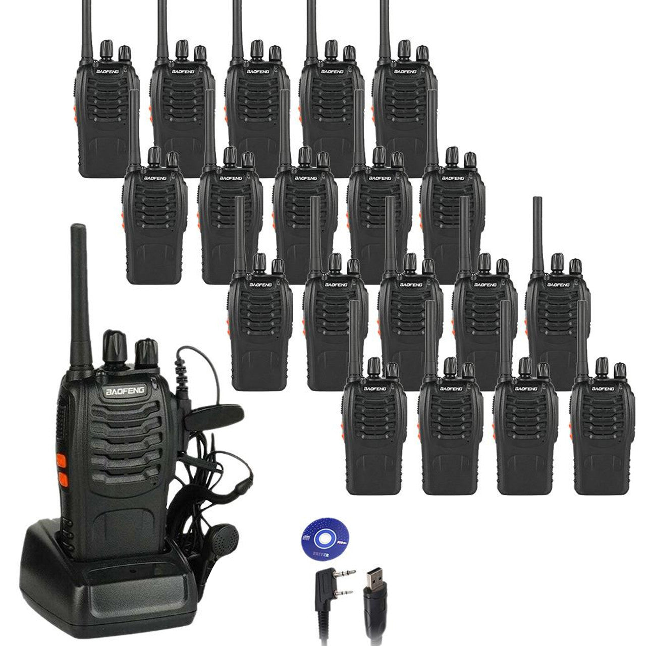 BAOFENG Walkie Talkie BF-888s Pack of 20 with Earphone
