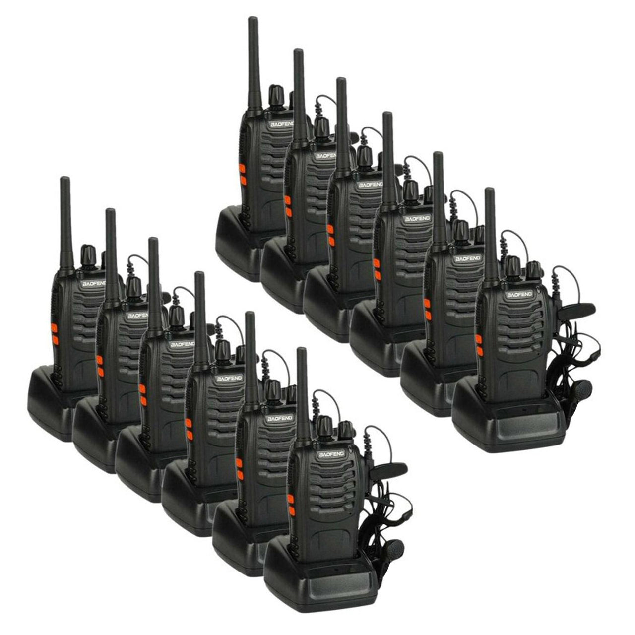 BAOFENG Walkie Talkie BF-888s Pack of 12 with Earphone