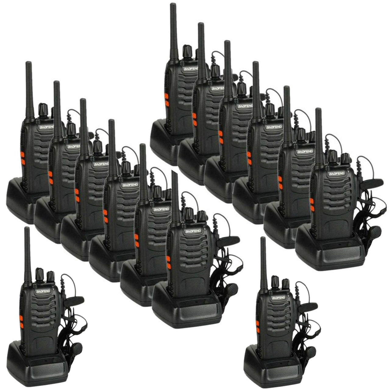 BAOFENG Walkie Talkie BF-888s Pack of 14 with Earphone