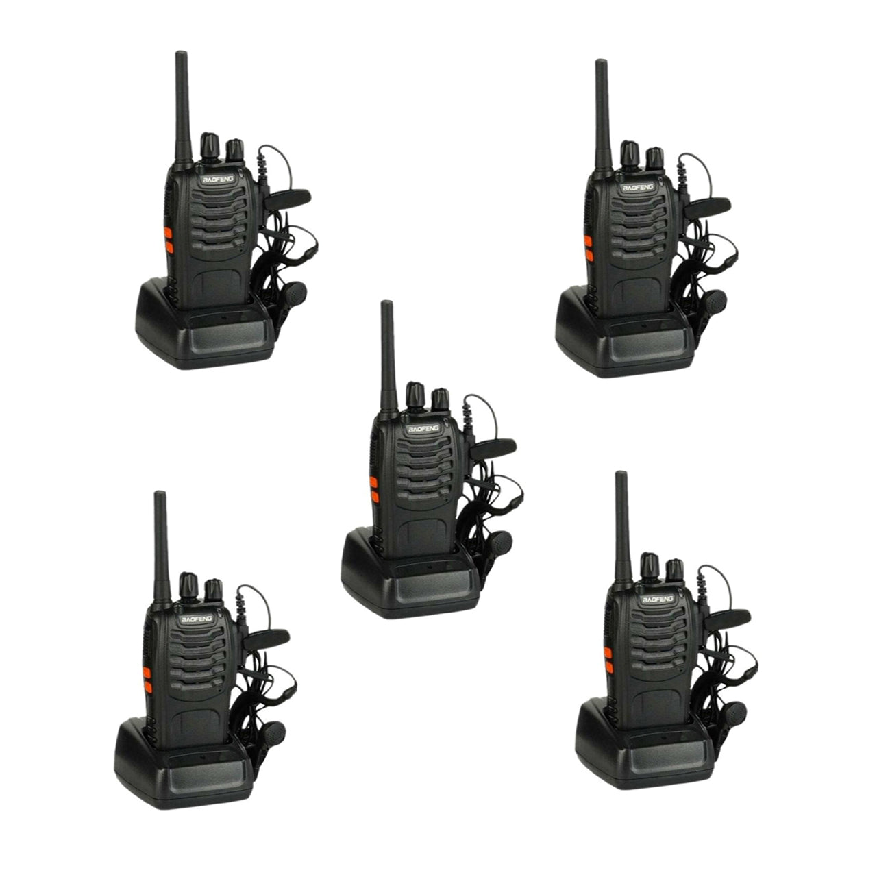 BAOFENG Walkie Talkie BF-888s Pack of 5 with Earphone