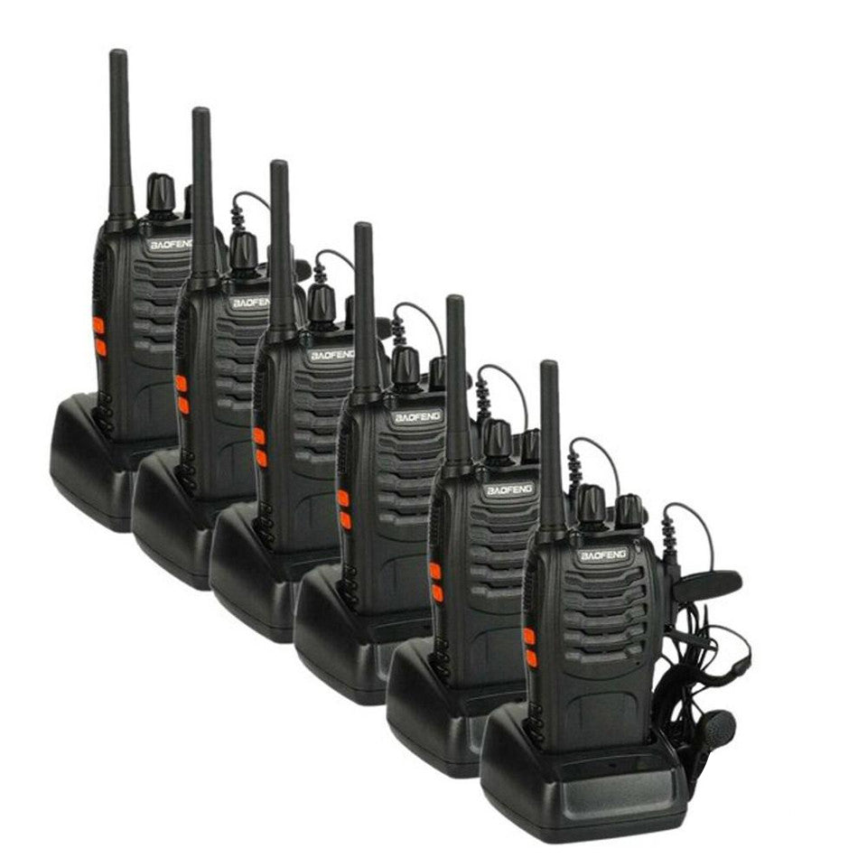 BAOFENG Walkie Talkie BF-888s Pack of 6 with Earphone