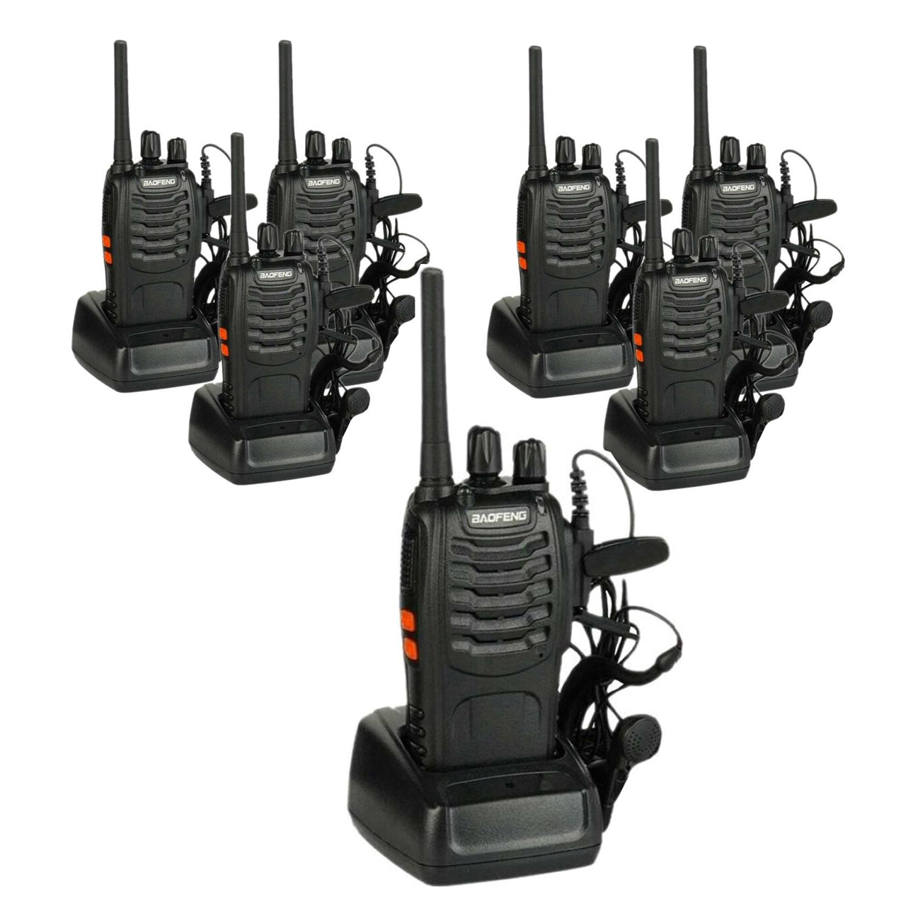 BAOFENG Walkie Talkie BF-888s Pack of 7 with Earphone