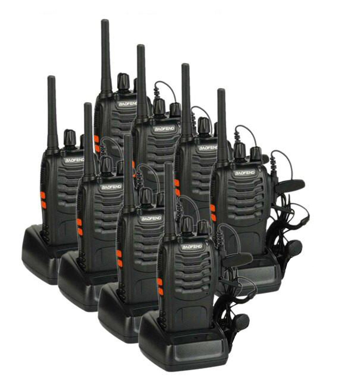 BAOFENG Walkie Talkie BF-888s Pack of 8 with Earphone