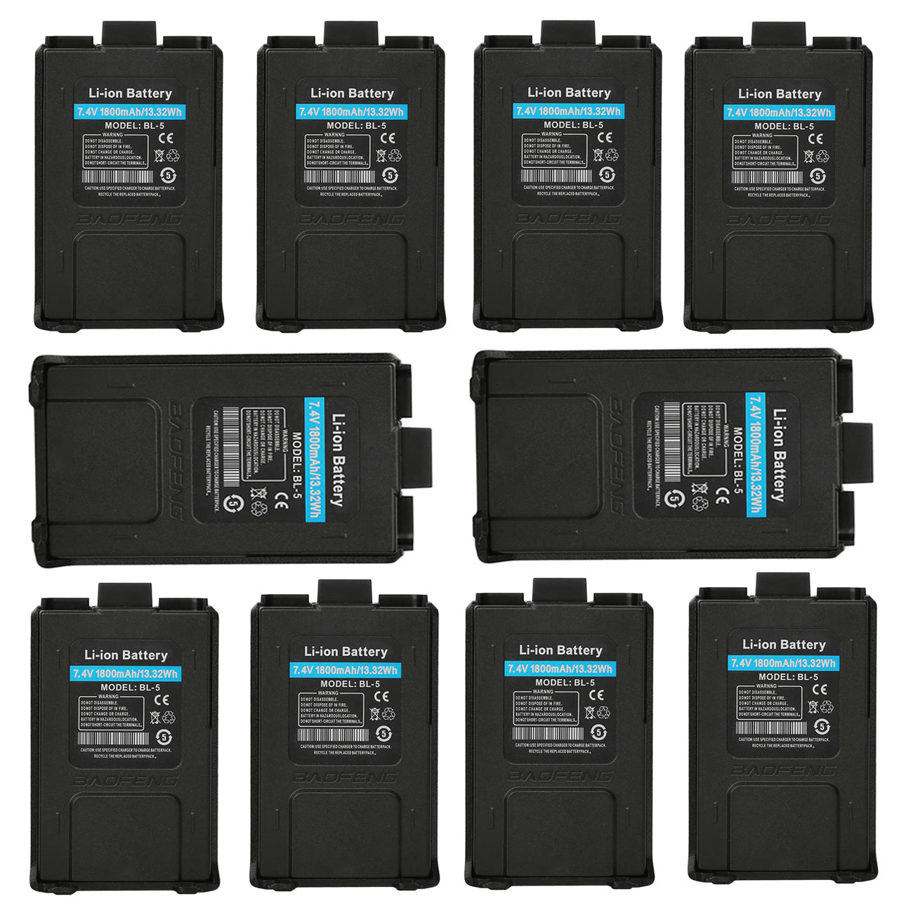 Baofeng Walkie Talkie UV-5R Battery ( Pack OF-10) 1800 MAH