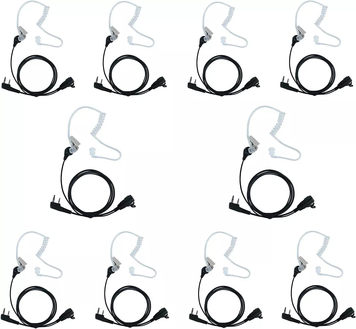 Baofeng Air Acoustic Tube Earphone 2 Pin Headset Mic for Walkie Talkie (Pack OF-10)