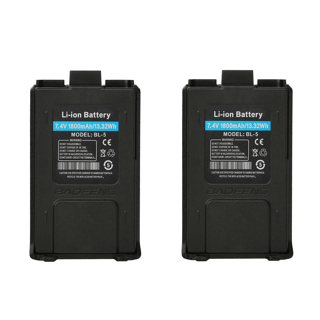 Baofeng Walkie Talkie UV-5R Battery ( Pack OF-2) 1800 MAH