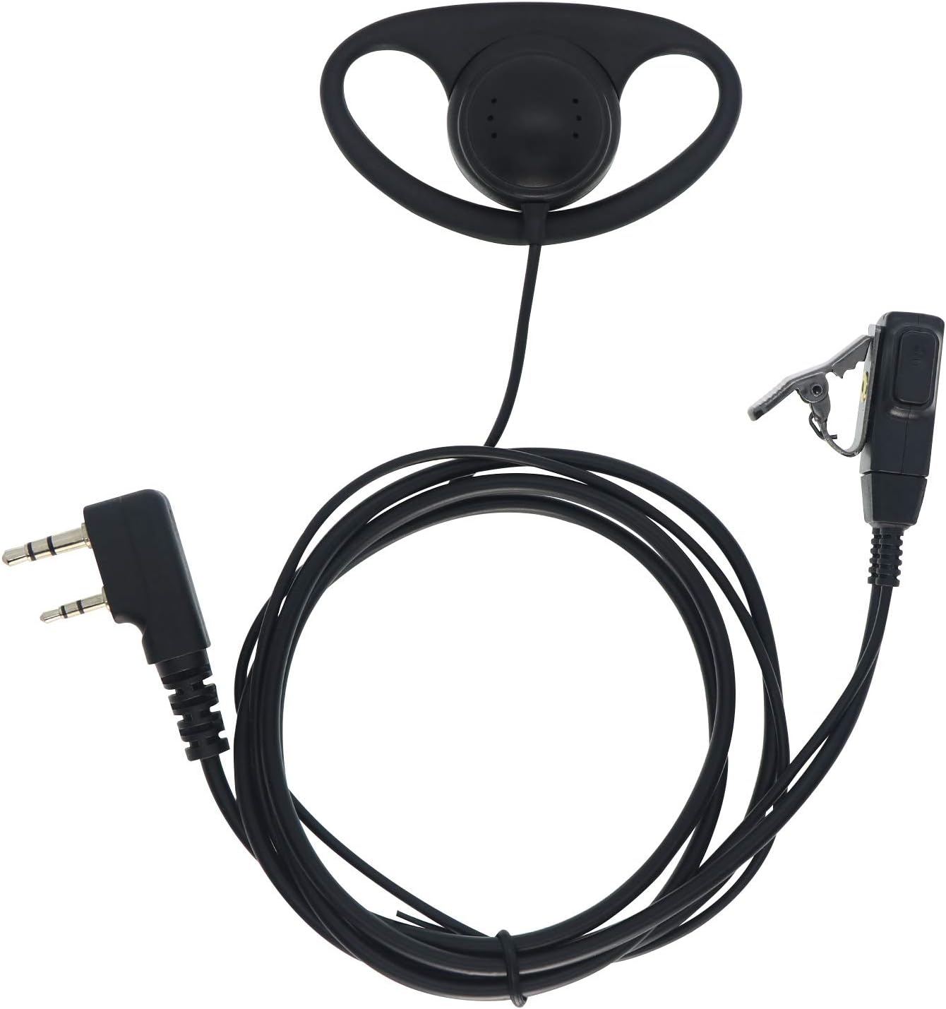 Baofeng D Type Earphone 2 Pin Headset Mic for Walkie Talkie (Pack OF-5)