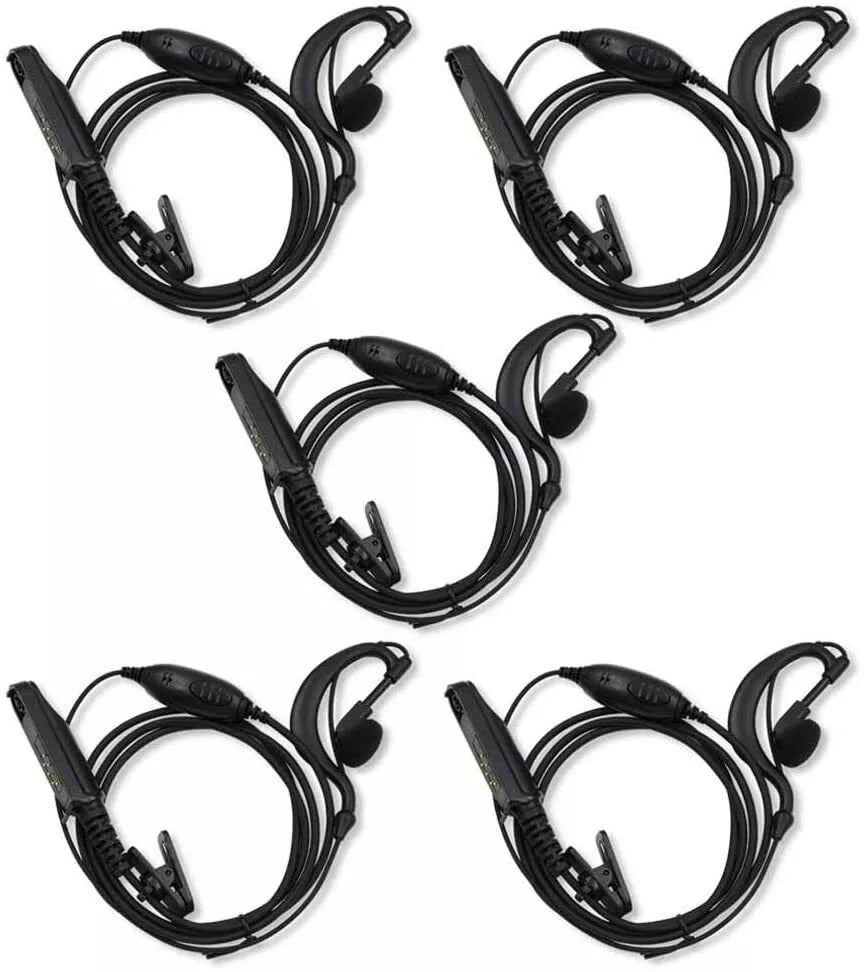 Baofeng UV-9R Plus D Shape Earphone Headset Mic Walkie Talkie Two Way Radio Accessories (Pack OF-5)