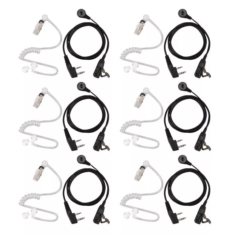 Baofeng Air Acoustic Tube Earphone 2 Pin Headset Mic for Walkie Talkie (Pack OF-6)