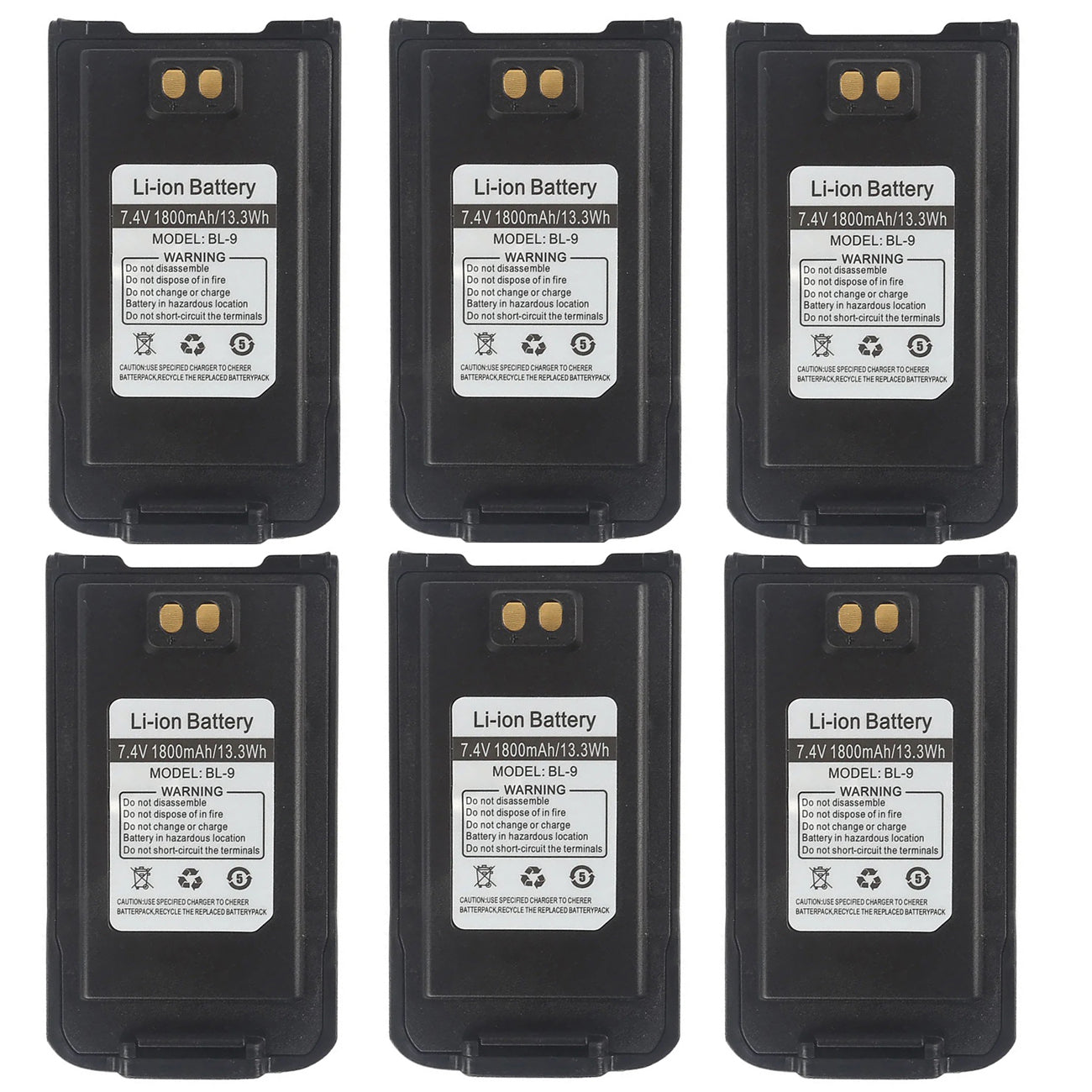 Baofeng Walkie Talkie UV-9R Battery ( Pack OF-6) 2500MAH