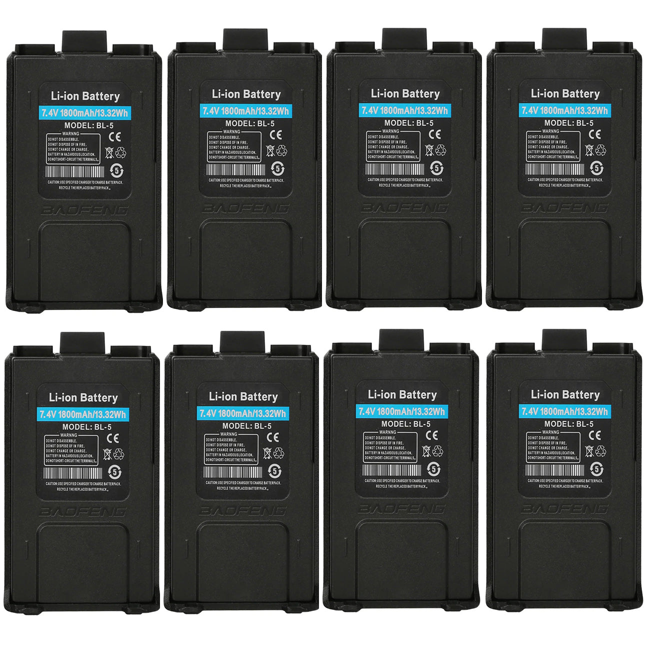 Baofeng Walkie Talkie UV-5R Battery ( Pack OF-8) 1800 MAH