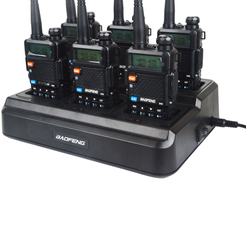 BAOFENG UV-5R Walkie Talkie 6 Way Charger Set Pack of 1