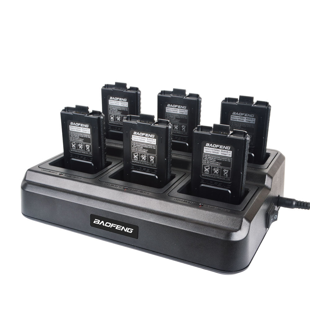 BAOFENG UV-5R Walkie Talkie 6 Way Charger Set Pack of 1
