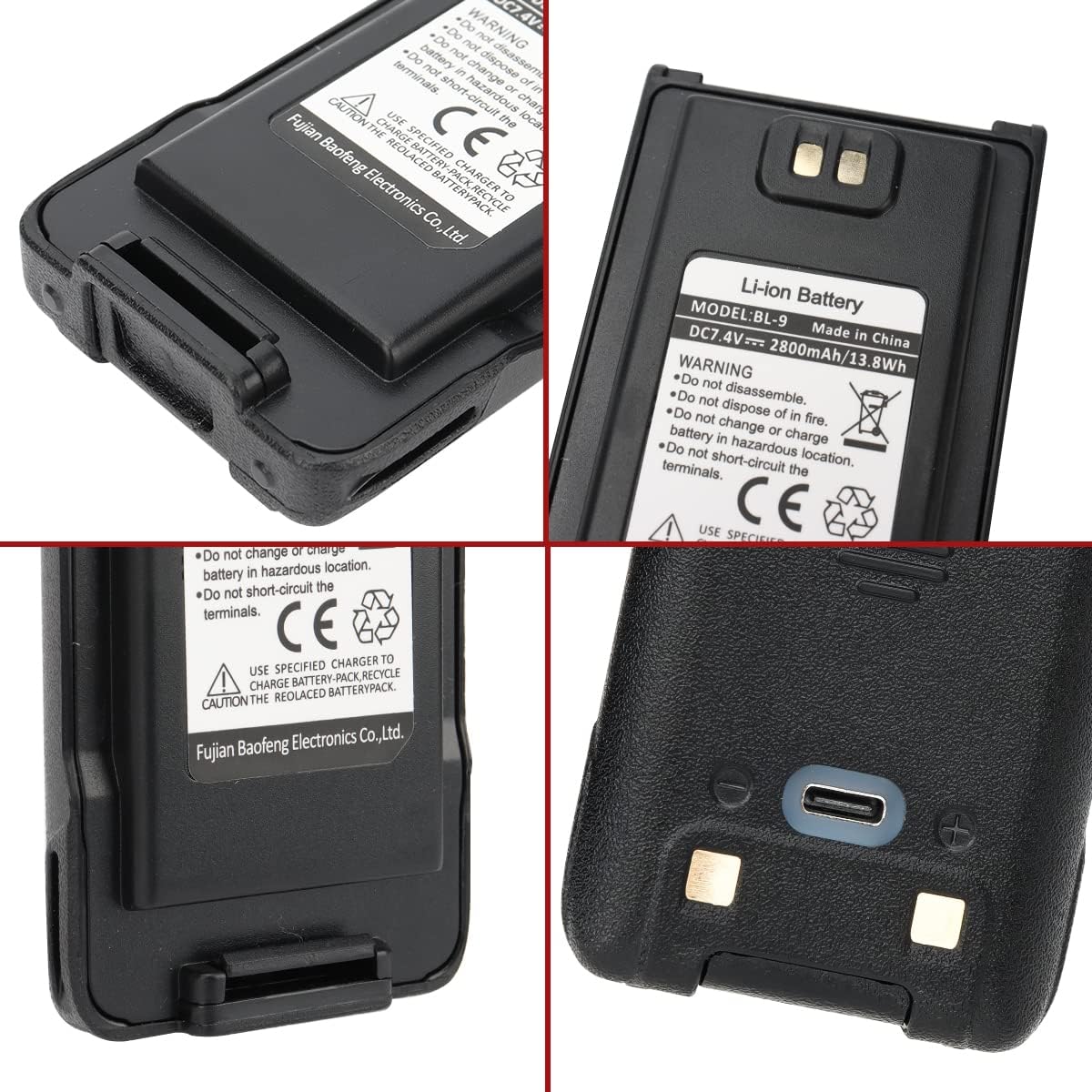 Baofeng Walkie Talkie UV-9R Battery ( Pack OF-4) 2500MAH