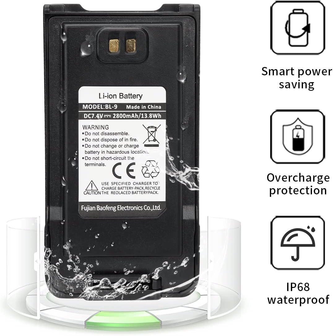 Baofeng Walkie Talkie UV-9R Battery ( Pack OF-4) 2500MAH