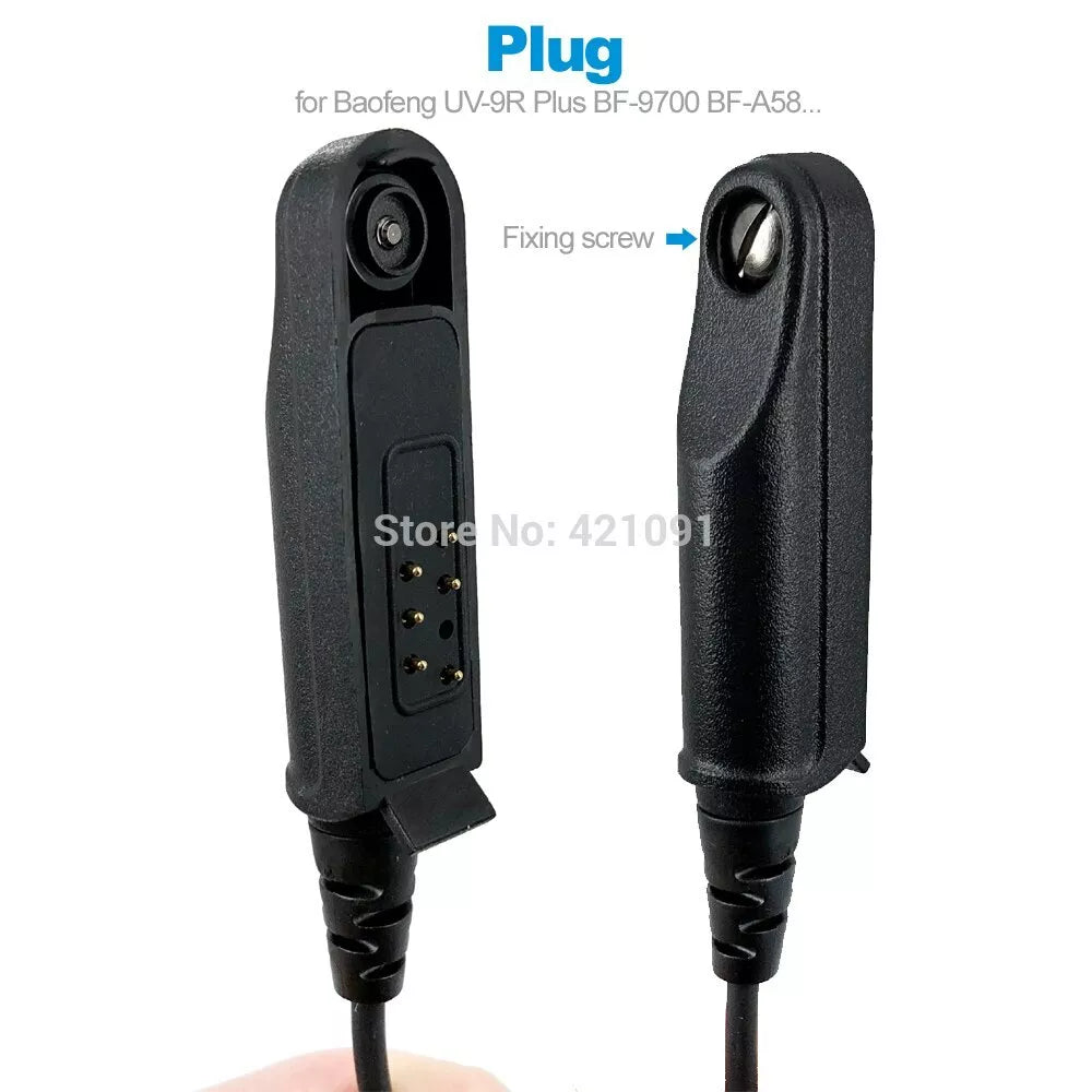 Baofeng UV-9R Plus D Shape Earphone Headset Mic Walkie Talkie Two Way Radio Accessories (Pack OF-10)