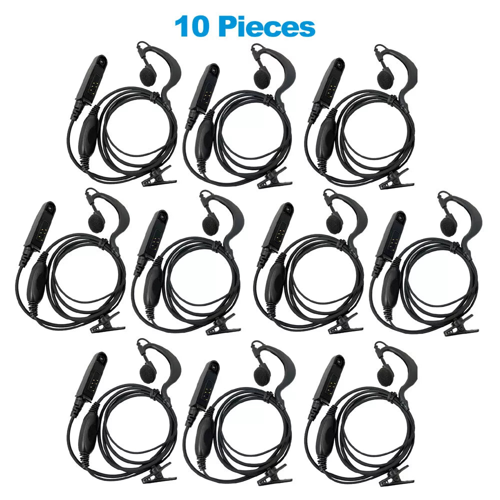 Baofeng UV-9R Plus D Shape Earphone Headset Mic Walkie Talkie Two Way Radio Accessories (Pack OF-10)