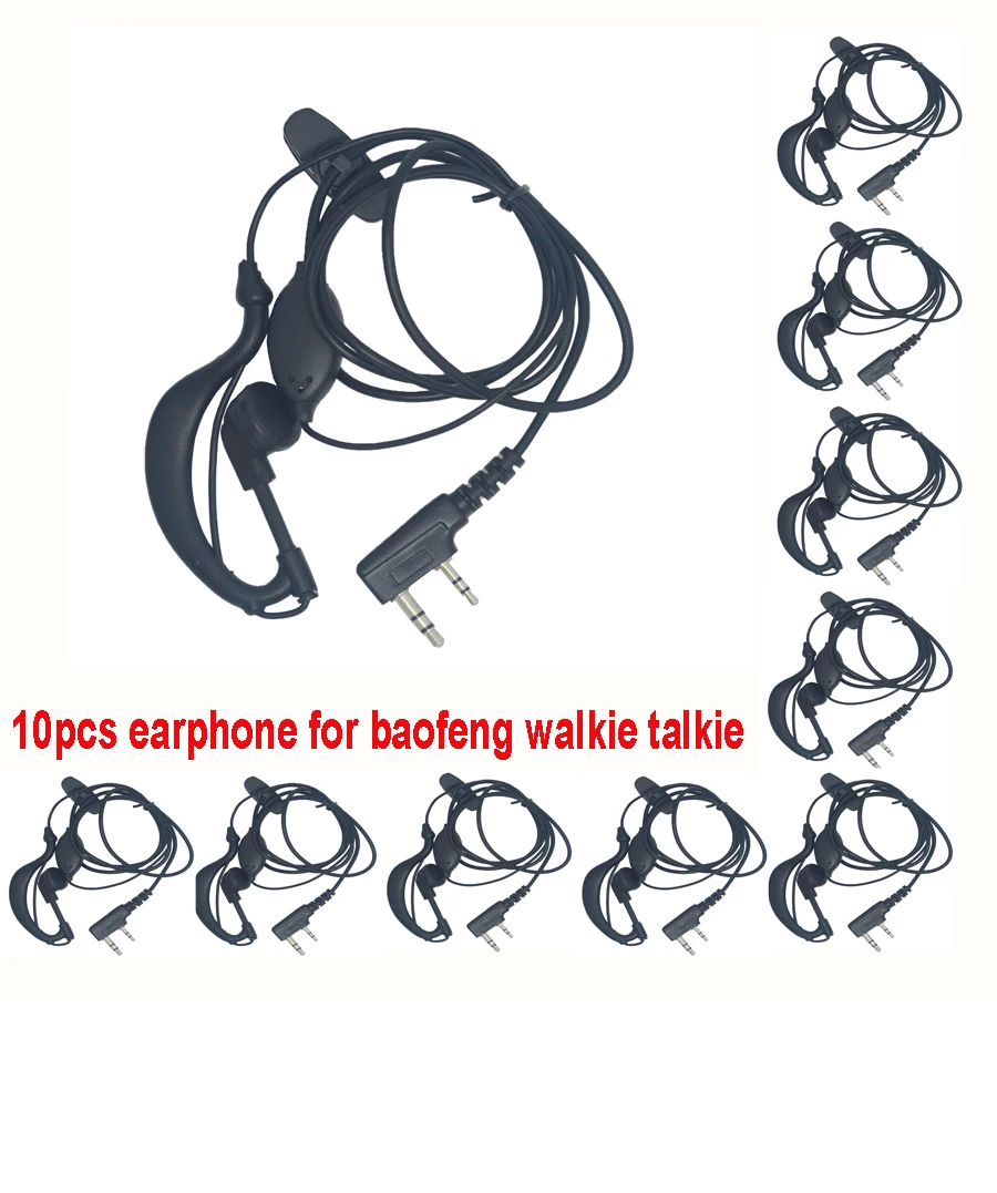 BAOFENG Walkie Talkie K Type Earphone for BF-888s, UV-5R, UV-10R, UV-13 Pro (Pack OF-10)