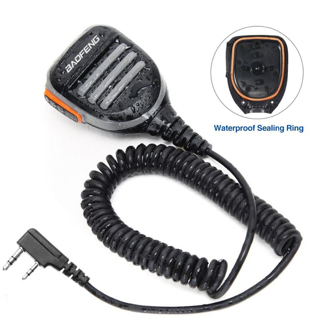 BAOFENG 2-pin connector Waterproof Microphone for BF-888s, UV-5R, UV-10R, UV-13 Pro ETC.