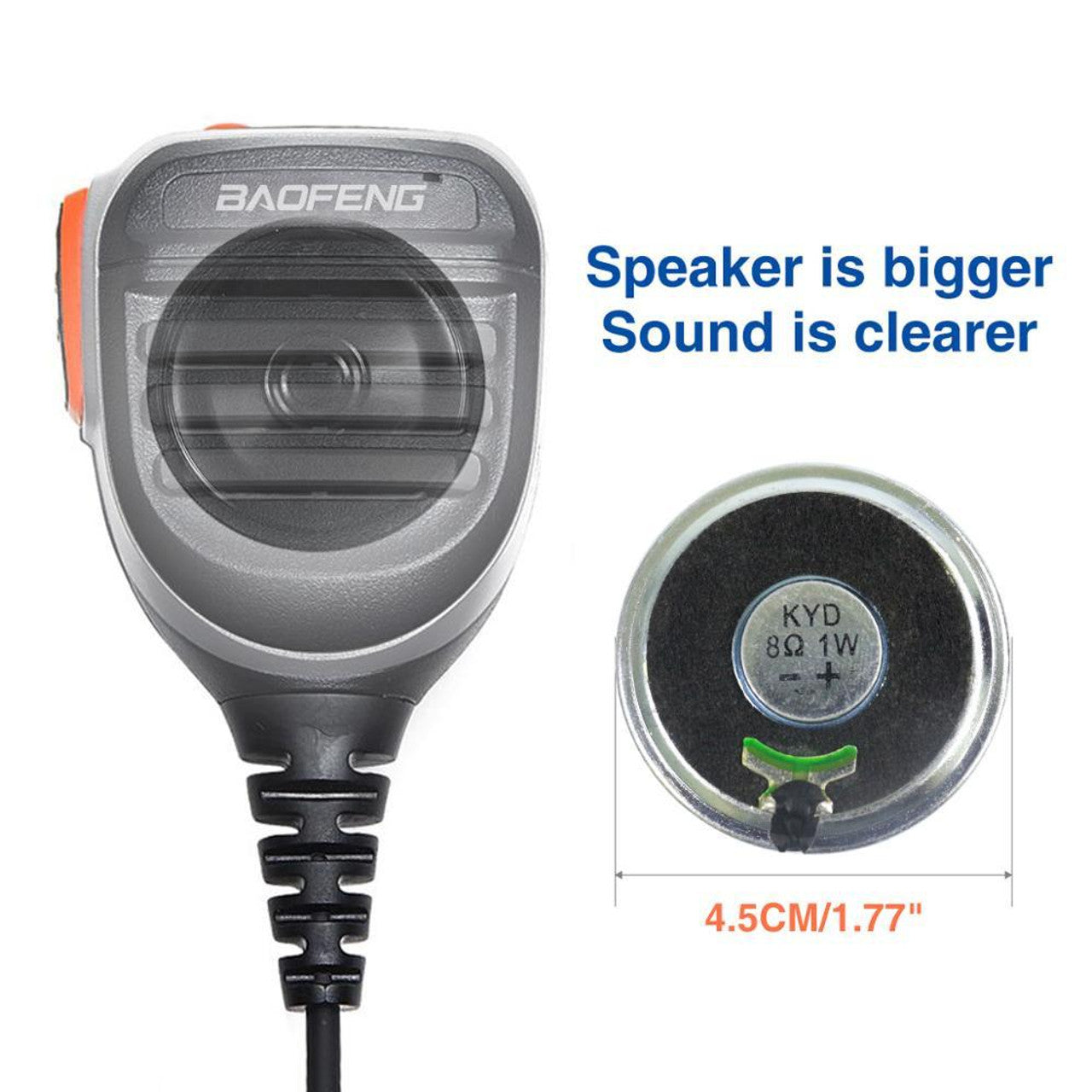 BAOFENG 2-pin connector Waterproof Microphone for BF-888s, UV-5R, UV-10R, UV-13 Pro ETC.