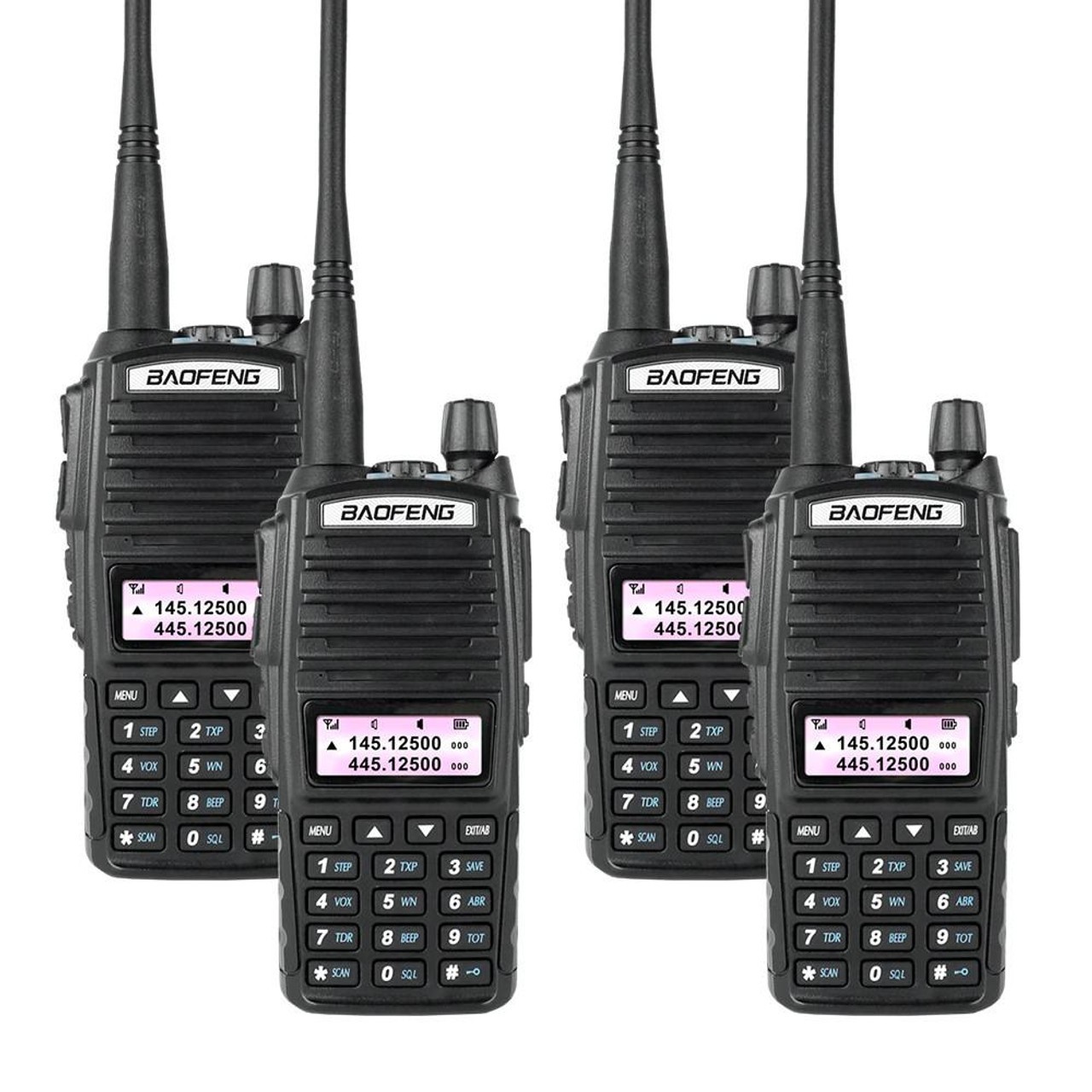 Baofeng Walkie Talkie UV-82 With Earphone ( Pack OF-4)