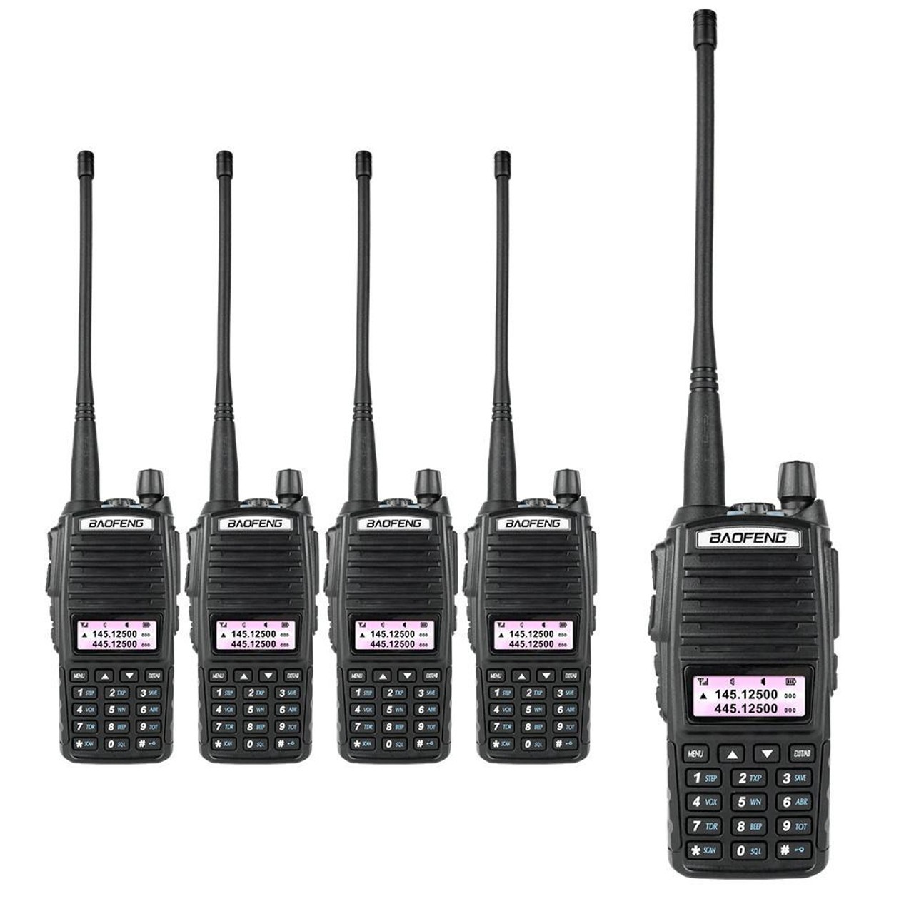 Baofeng Walkie Talkie UV-82 With Earphone ( Pack OF-5)